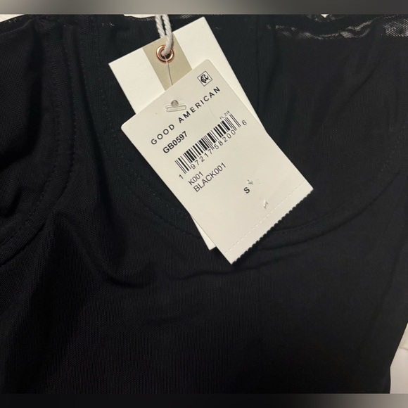 Good American Corset Mesh Bodysuit in Black001 Size Small (NWT) - Picture 10 of 10